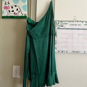 Green one shoulder dress